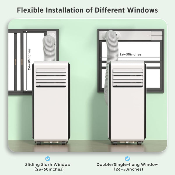 10,000 BTU  Portable Air Conditioners Cool Room Up to 450 Sq.Ft, 4 Modes Portable AC with Remote/LED Display/24Hrs Timer
