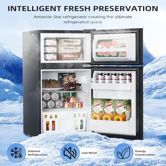 Aglucky 3.2 Cu.Ft,Mini Refrigerator with Freezer F5887