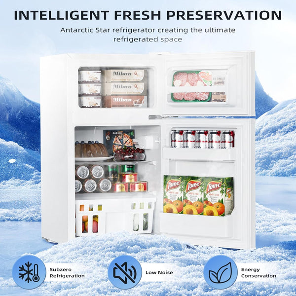 Aglucky 3.2 Cu.Ft,Mini Refrigerator with Freezer F5887