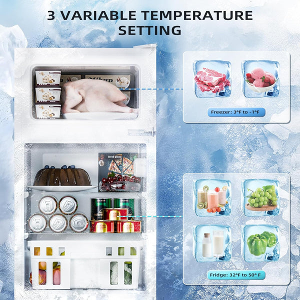 Aglucky 3.2 Cu.Ft,Mini Refrigerator with Freezer F5887