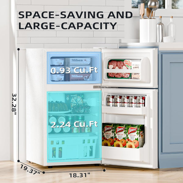 Aglucky 3.2 Cu.Ft,Mini Refrigerator with Freezer F5887