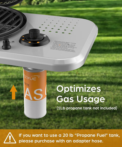 Portable Propane Gas Grill, 15000BTUS,BBQ Gas Grill with 348 SQ Inch Large Cooking Areas, Sturdy Quick-Fold Legs, Portable & Foldable Gas Grill