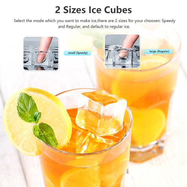 Cubic Ice Maker Machine, 24 pcs Ice Cubes One Cycle, 33 Lbs/24 Hrs, 2 Ice Sizes, Adjustable Ice Thickness, 1.3 Lbs Ice Storage Capacity,