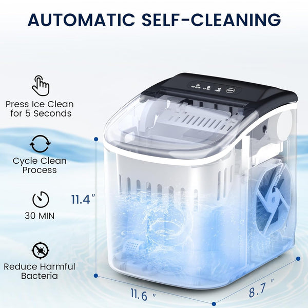 AGLUCKY Stainless Steel Countertop Ice Maker