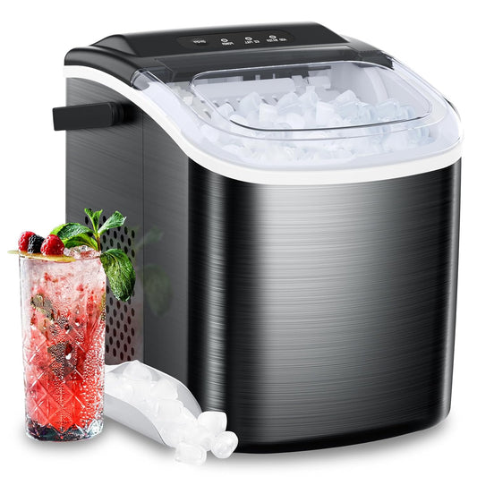 AGLUCKY Stainless Steel Countertop Ice Maker
