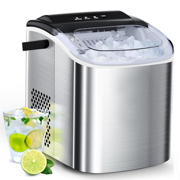 AGLUCKY Stainless Steel Countertop Ice Maker