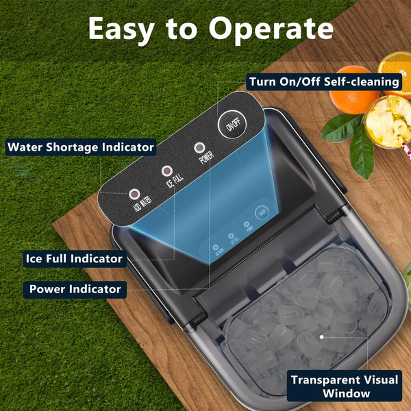 AGLUCKY Stainless Steel Countertop Ice Maker