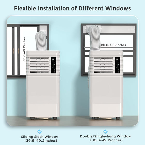 8,000 BTU Portable Air Conditioners Cool Up to 350 Sq.Ft, 4 Modes Portable AC with Remote Control/LED Display/24Hrs Timer/Installation Kits