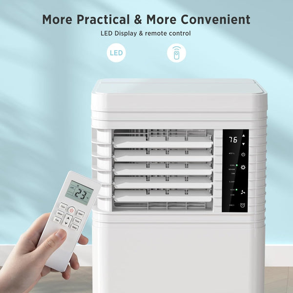 8,000 BTU Portable Air Conditioners Cool Up to 350 Sq.Ft, 4 Modes Portable AC with Remote Control/LED Display/24Hrs Timer/Installation Kits