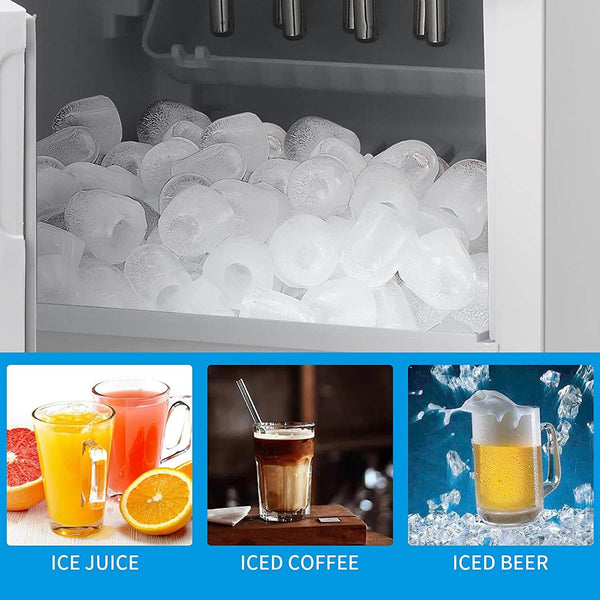 Kissair 3-in-1 Water Cooler Dispenser with Built-in Ice Maker, Top Loading Water Coolers with 3 Temperature Settings, 5 Gallon Bottle, 27Lbs/24H Ice Maker Machine with Child Safety Lock