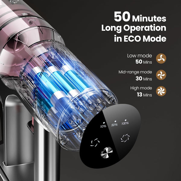 Electronic device with blue light and mode settings on a dark background