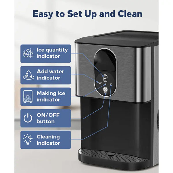 Auseo 44 Lb. Daily Production Nugget Clear Ice Portable Ice Maker