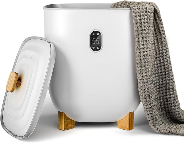 AGLUCKY 25L Large Towel Warmers,  2 Heating Modes, LCD Screen, Auto Shut-Off for Family, White