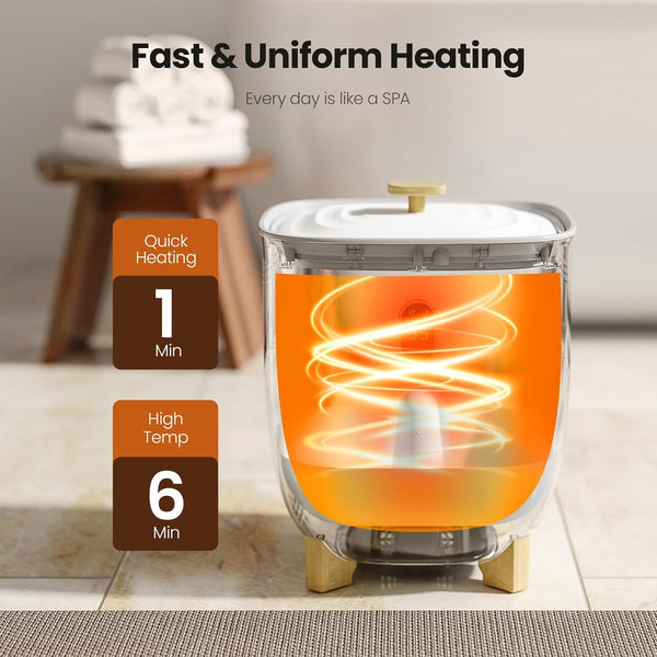 AGLUCKY 25L Large Towel Warmers,  2 Heating Modes, LCD Screen, Auto Shut-Off for Family, White