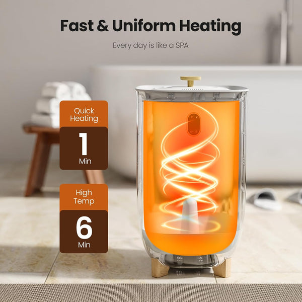 AGLUCKY 25L Large Towel Warmers,  2 Heating Modes, LCD Screen, Auto Shut-Off for Family, White