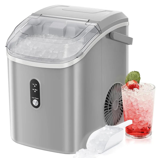 KISSAIR Countertop Ice Maker Portable Ice Machine with Handle,  Self-Cleaning Ice Makers, 26Lbs/24H, 9 Ice Cubes Ready in 6 Mins for Home  Kitchen Bar