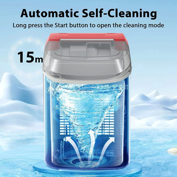 Auseo Nugget Countertop Ice Maker with Soft Chewable Pellet Ice, Automatic 34lbs in 24 Hours,Pebble Portable Ice Machine with Ice Scoop, Self-Cleaning, One-Click Operation, for Kitchen,Office