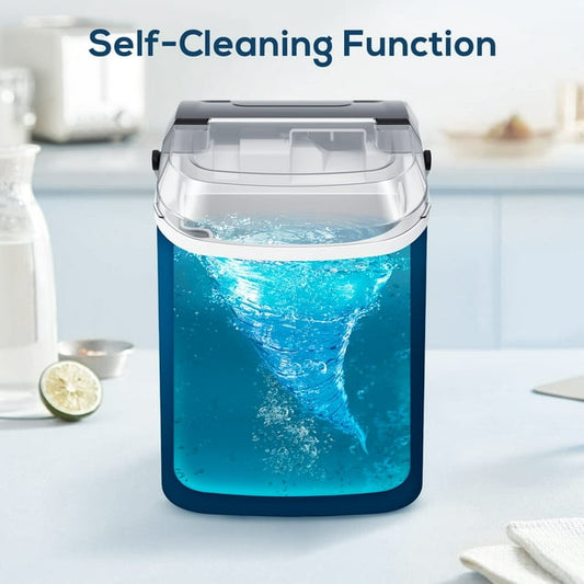 JOY PEBBLE 33lbs Countertop Ice Maker, Crushed Nugget Ice Type with Scoop, Cubes Ready in 10 Mins, Black agluckyshop