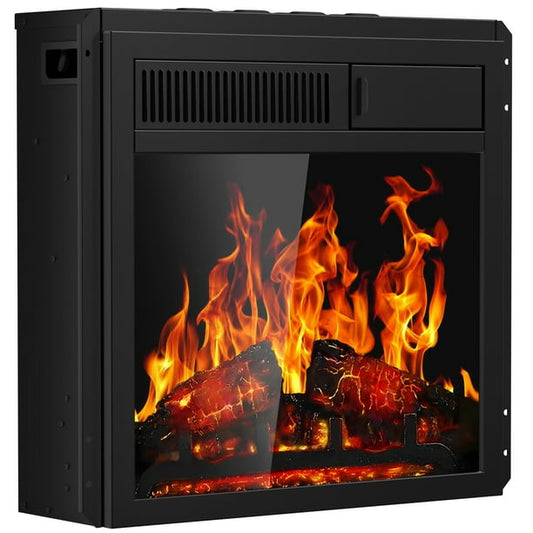 Auseo Electric Fireplace Insert 18" Freestanding Heater with 7 Log Hearth Flame Settings and Remote Control,1500w,Black agluckyshop