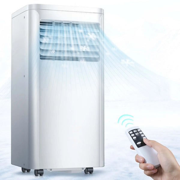 LHRIVER  5000 BTU (8000 BTU ASHRAE) Portable Air Conditioner, Cools 200sq. ft, 24H Timer, Quiet Operation,Window Fan, 2 Fan Speed for Bedroom Office Home