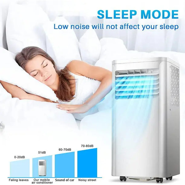 LHRIVER  5000 BTU (8000 BTU ASHRAE) Portable Air Conditioner, Cools 200sq. ft, 24H Timer, Quiet Operation,Window Fan, 2 Fan Speed for Bedroom Office Home