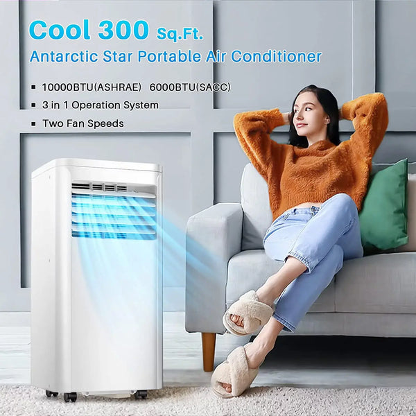 AGLUCKY 5000 BTU (8000 BTU ASHRAE) Portable Air Conditioner, Cools 200sq. ft, 24H Timer, Quiet Operation,Window Fan, 2 Fan Speed for Bedroom Office Home