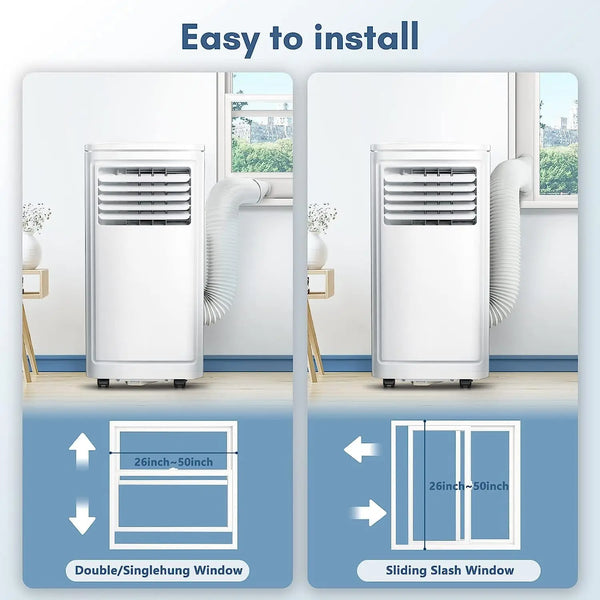 Kissair 5,000BTU (8,000 BTU ASHARE) 115V Portable Air Conditioner for Room up to 350 sq. ft, Dehumidifier & Fan, Portable AC with ECO Mode, 2 Fan Speeds, 24H Timer, Remote Control