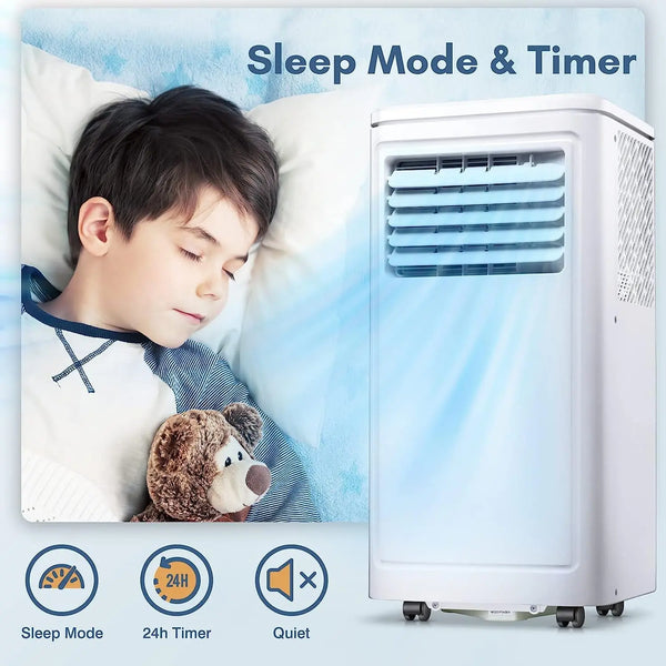 AGLUCKY 5,000BTU (8,000 BTU ASHARE) 115V Portable Air Conditioner for Room up to 350 sq. ft, Dehumidifier & Fan, Portable AC with ECO Mode, 2 Fan Speeds, 24H Timer, Remote Control