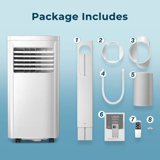 LHRIVER 5000 BTU (8000 BTU ASHRAE) Portable Air Conditioner, Cools 200sq. ft, 24H Timer, Quiet Operation,Window Fan, 2 Fan Speed for Bedroom Office Home agluckyshop