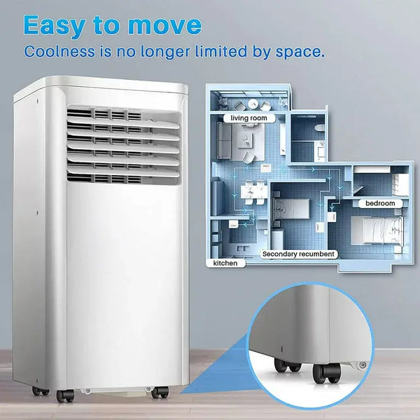 LHRIVER  5000 BTU (8000 BTU ASHRAE) Portable Air Conditioner, Cools 200sq. ft, 24H Timer, Quiet Operation,Window Fan, 2 Fan Speed for Bedroom Office Home
