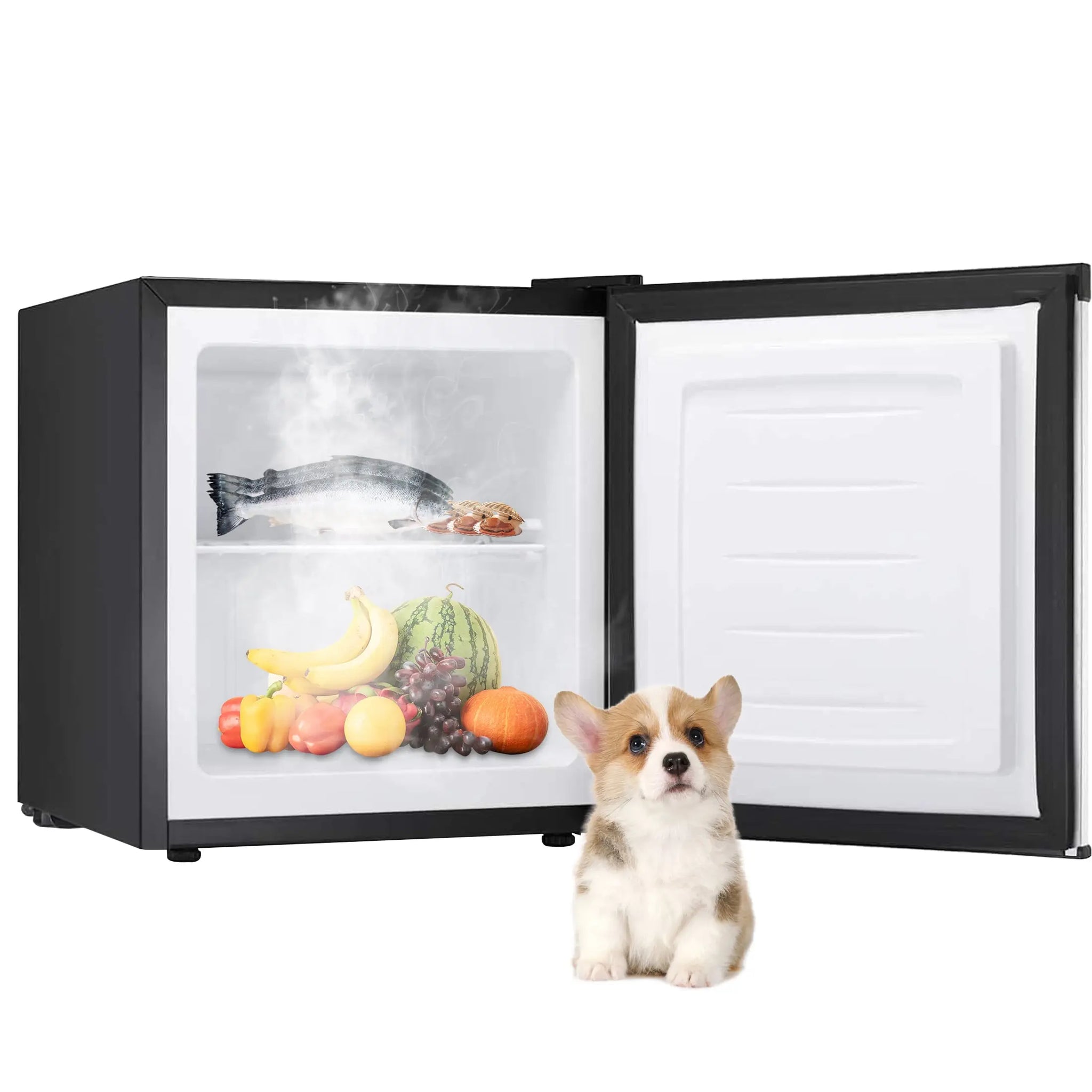 1.1 Cu.ft Compact Upright Freezer Free Standing agluckyshop