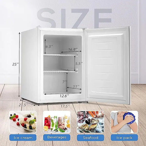 Mini Upright Freezer -3.0 Cu.ft Compact freezer with Removable Shelves –  agluckyshop