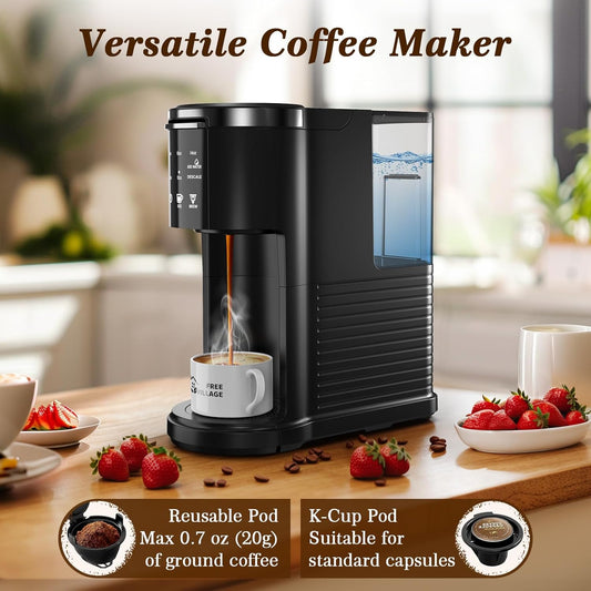 Single Serve Coffee Maker, 2 in 1 for K-Cup Pods & Ground Coffee cm3729