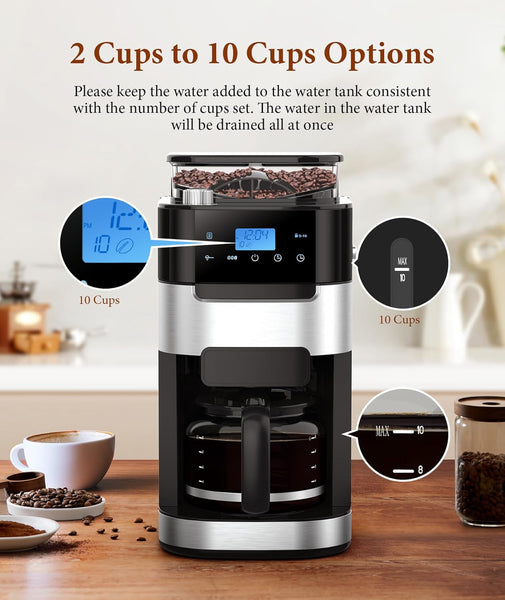10-Cup Drip Coffee Maker with Grinder CM8025