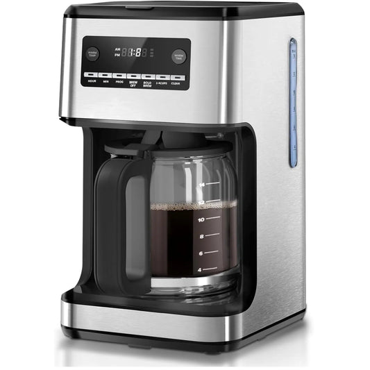 Aglucky Coffee Maker with Reusable Filter & Keep Hot Plate, Auto Pause Small Coffee Machines with Large Coffee Pot
