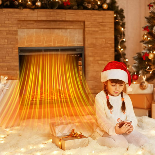 KISSAIR Electric Fireplace, 36inch Insert Electric Heater with Touch Screen, Colorful Flame & Timer Control, 750W-1500W and Classic (Black) agluckyshop