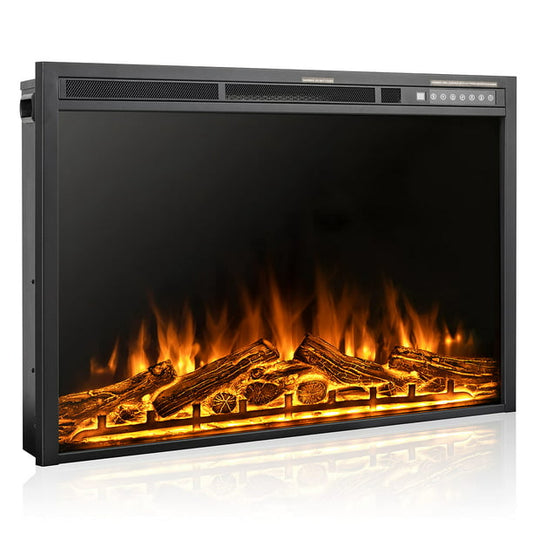 KISSAIR 34 Inch Electric Fireplace Insert, Three 3D Color, Timer&Remot Control, Adjustable Flame Speed, Touch Screen, 750W/1500W