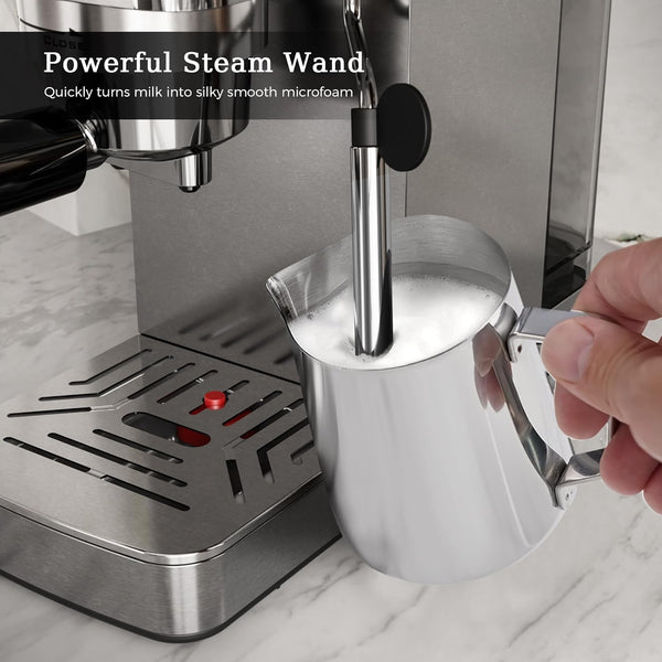 Espresso Machines with Grinder, 20 Bar with Steam Milk Frother Steam Wand, Espresso Coffee Machine & Cappuccino machine with Hot Water Function(BLACK)