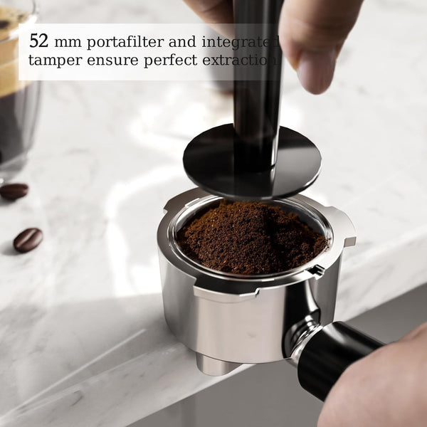 Espresso Machines with Grinder, 20 Bar with Steam Milk Frother Steam Wand, Espresso Coffee Machine & Cappuccino machine with Hot Water Function(BLACK)