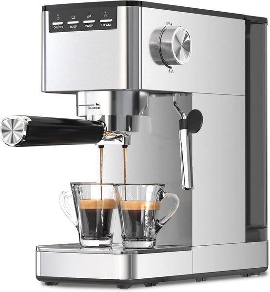 Espresso Machines with Grinder, 20 Bar with Steam Milk Frother Steam Wand, Espresso Coffee Machine & Cappuccino machine with Hot Water Function(BLACK)