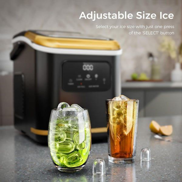 Portable Countertop Ice Makers with LED Screen Control Panel & 24H Timer, 28lbs/24Hrs, Self-Cleaning Ice Maker with Handle Z5812KH