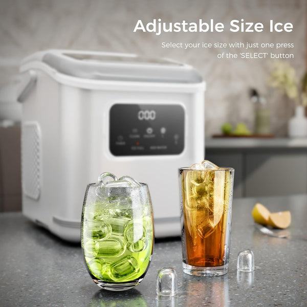 Portable Countertop Ice Makers with LED Screen Control Panel & 24H Timer, 28lbs/24Hrs, Self-Cleaning Ice Maker with Handle Z5812KH