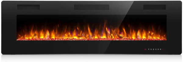 Kissair  Recessed and Wall Mounted Electric Fireplace,, 750-1500W
