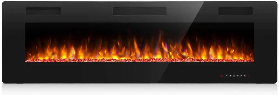 Auseo  Recessed and Wall Mounted Electric Fireplace,, 750-1500W agluckyshop