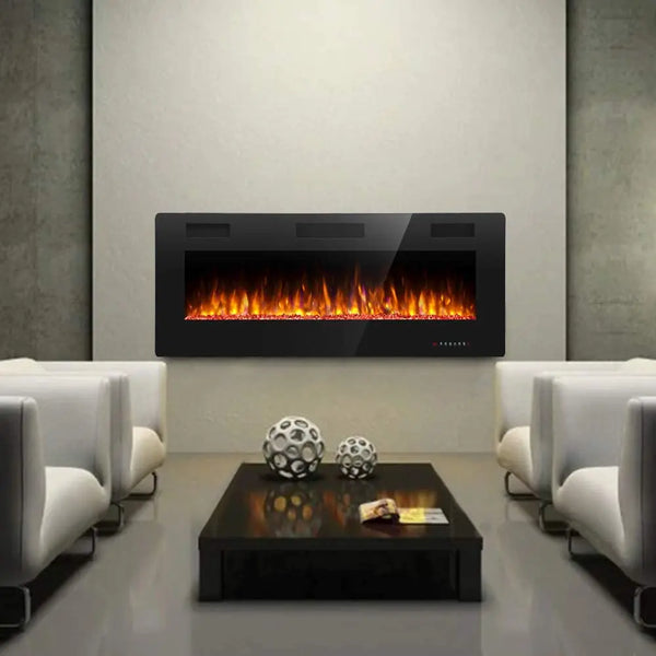 AGLUCKY 30 inch Recessed and Wall Mounted Electric Fireplace,, 750-1500W