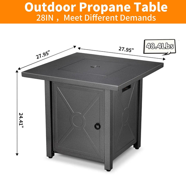  28 inch Propane Fire Pit,2 in 1 Fire Pit Table 