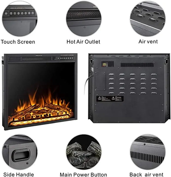 34''Electric Fireplace Insert, Infrared Electric Fireplace