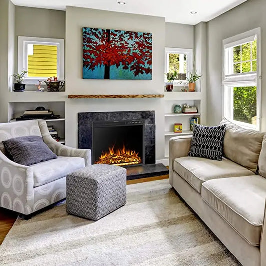 34''Electric Fireplace Insert, Infrared Electric Fireplace