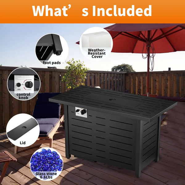  43 Inch Outdoor Propane Gas Fire Pit Table