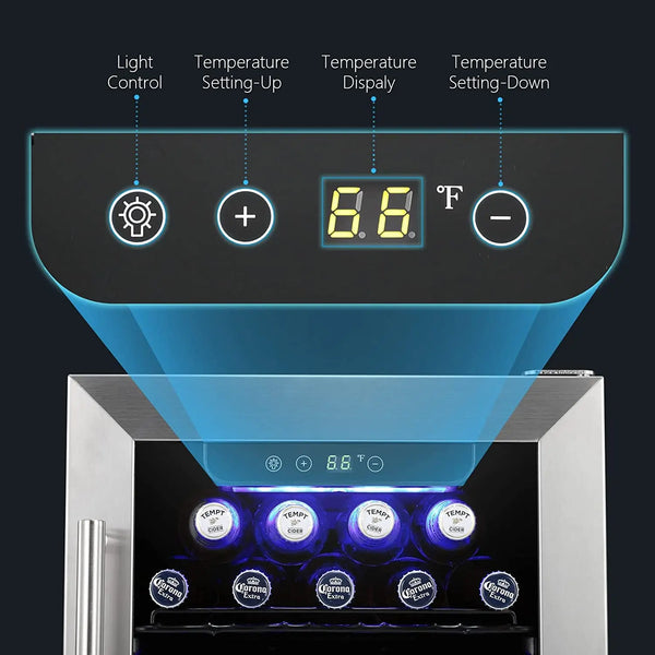  2.9Cu.Ft Beverage Refrigerator Wine Cooler - Low Noise LED Light Electronic Temperature Control Black
